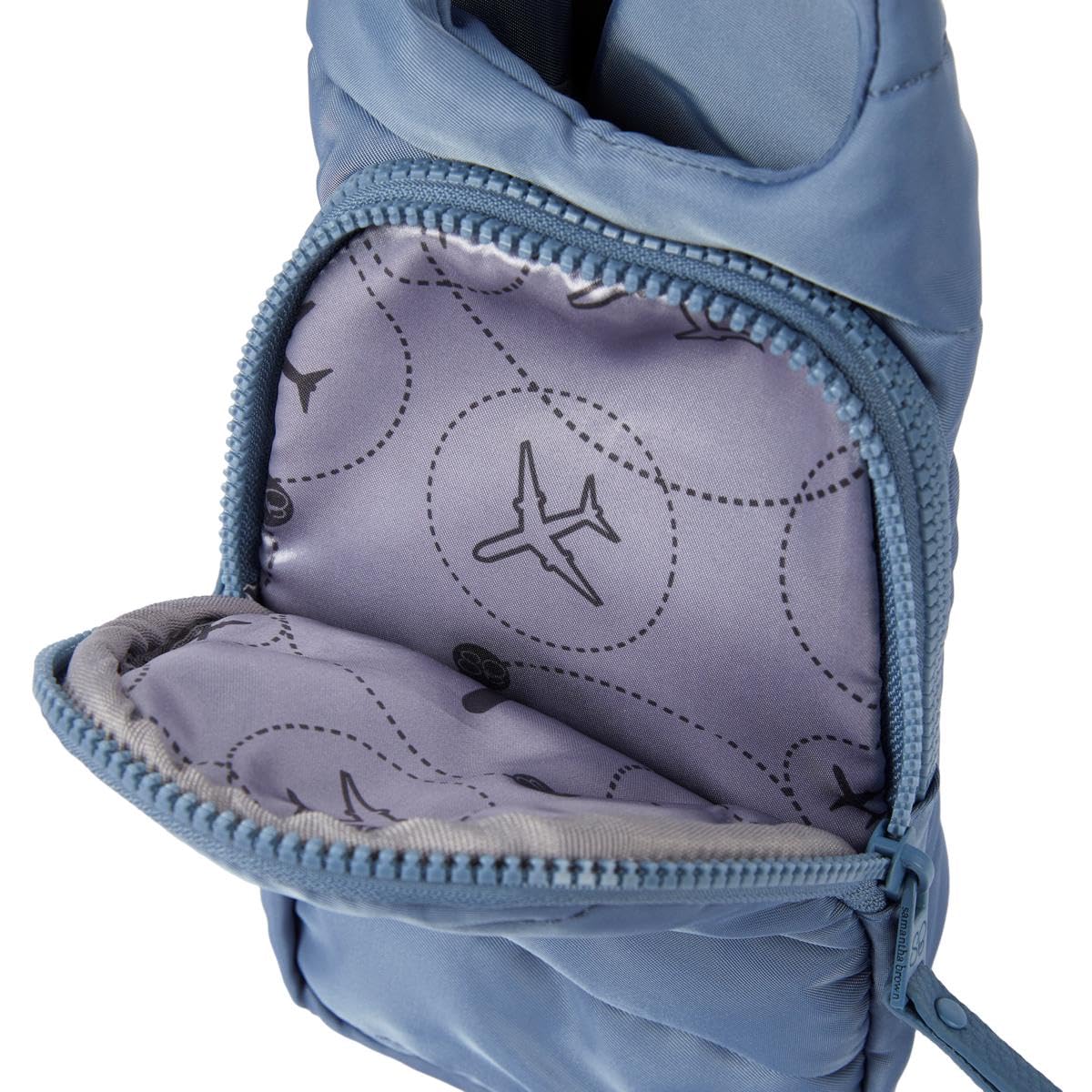 Samantha Brown Water Bottle Carier Quilted Crossbody (Taupe Color block)