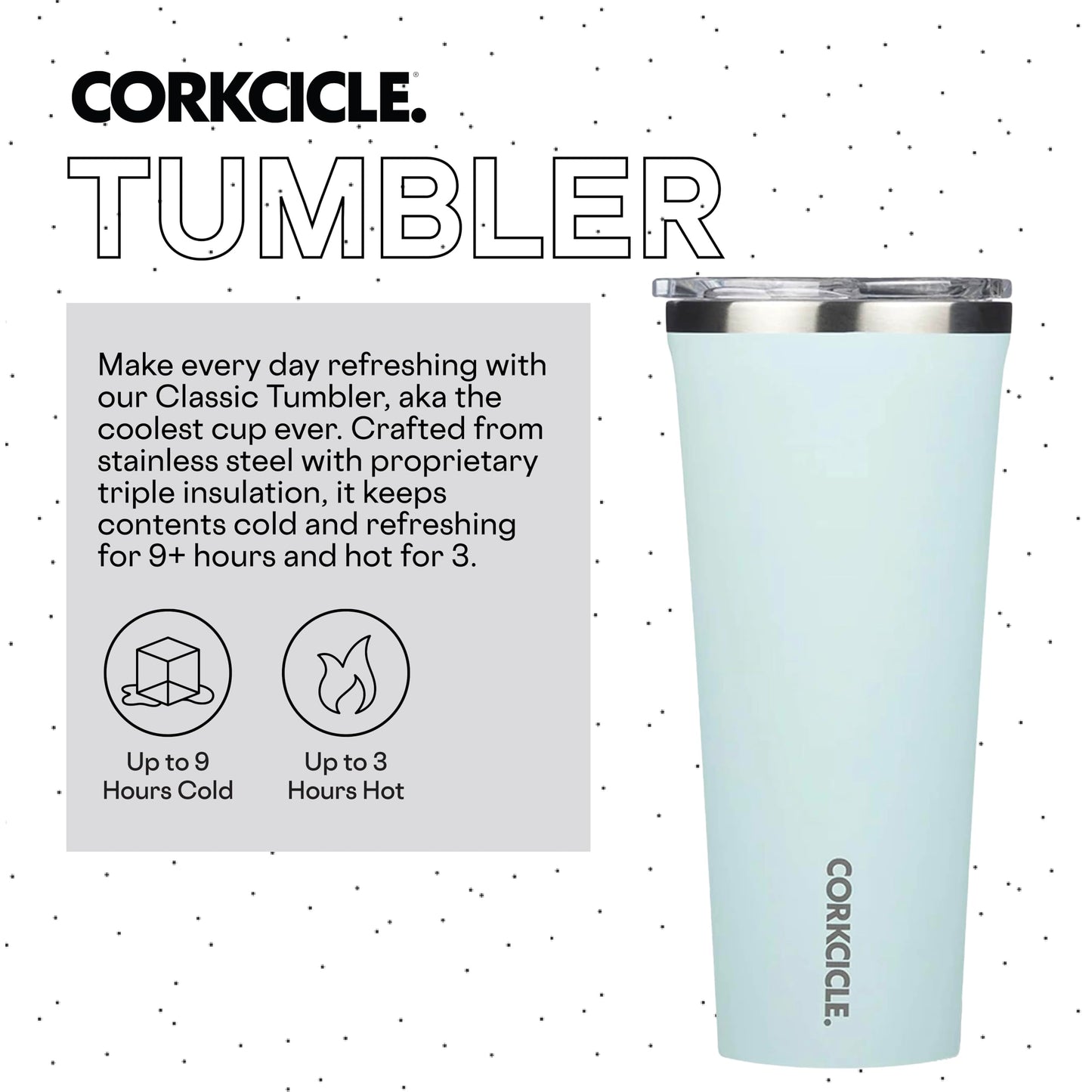 Corkcicle Tumbler Insulated Stainless Steel Bottle/Thermos, 16 oz, Brushed Copper