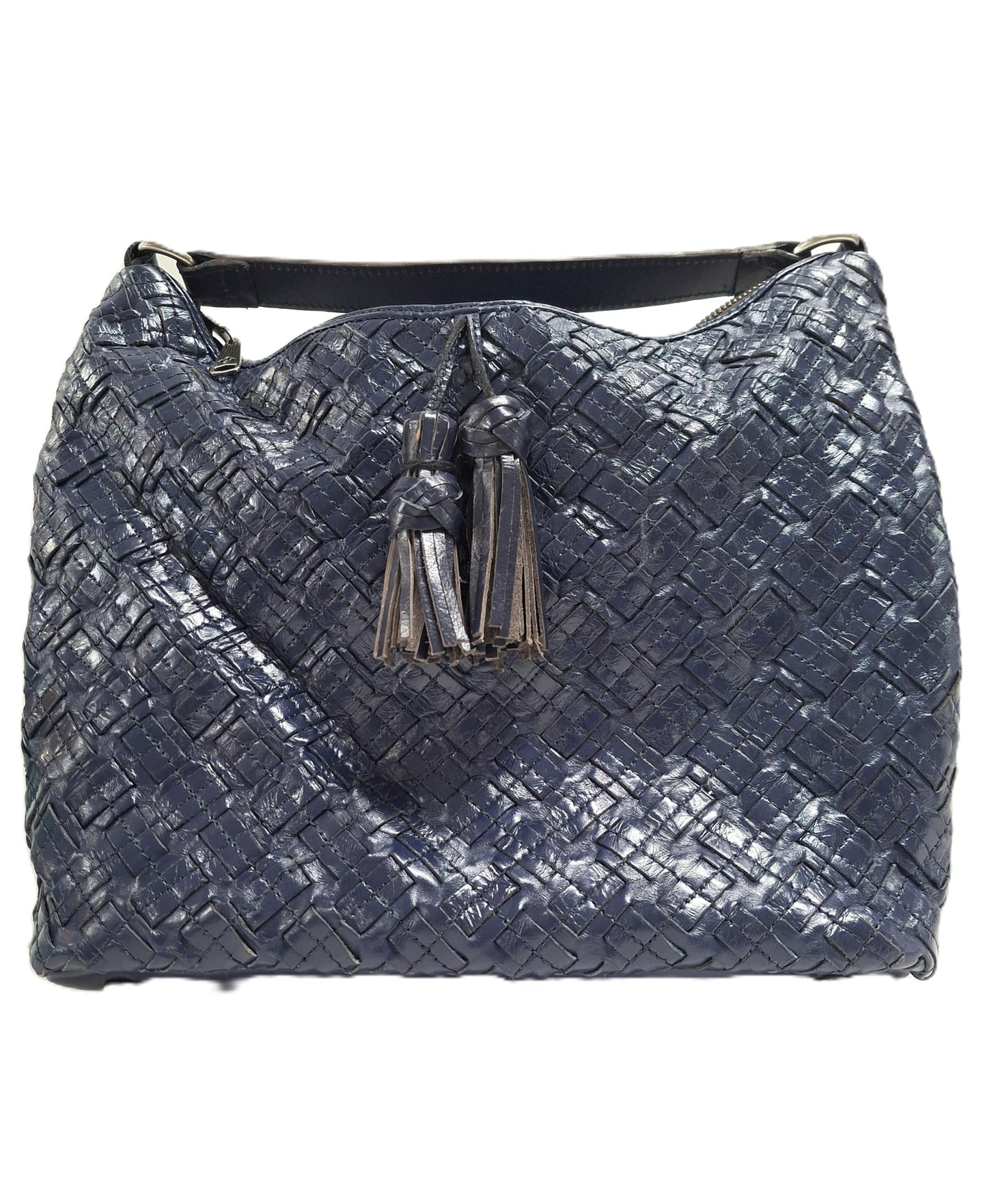 Patricia Nash Maissana Braided Leather Hobo Crossbody - Oceano -