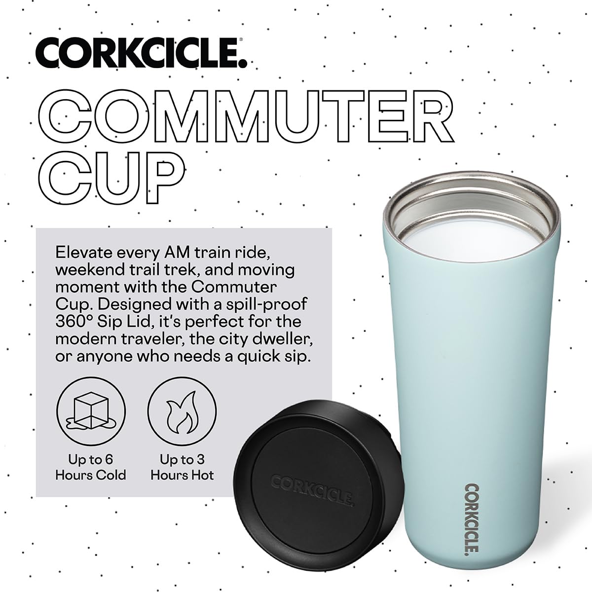Corkcicle Commuter Cup Travel Mug with 360° Sip Lid