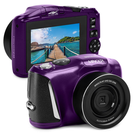 Minolta 64 Mega Pixels Digital Camera with 4K Video 60 FPS & WiFi, Purple