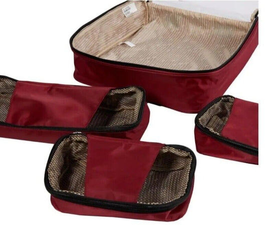 Samantha Brown Slim Line Packing Cubes 4-Piece Set - Burgundy -
