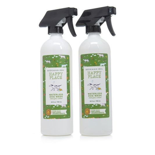 2-Pack (48 oz) Happy Place Waterless Dog Wash & Shampoo Sweet Grass Scented, New