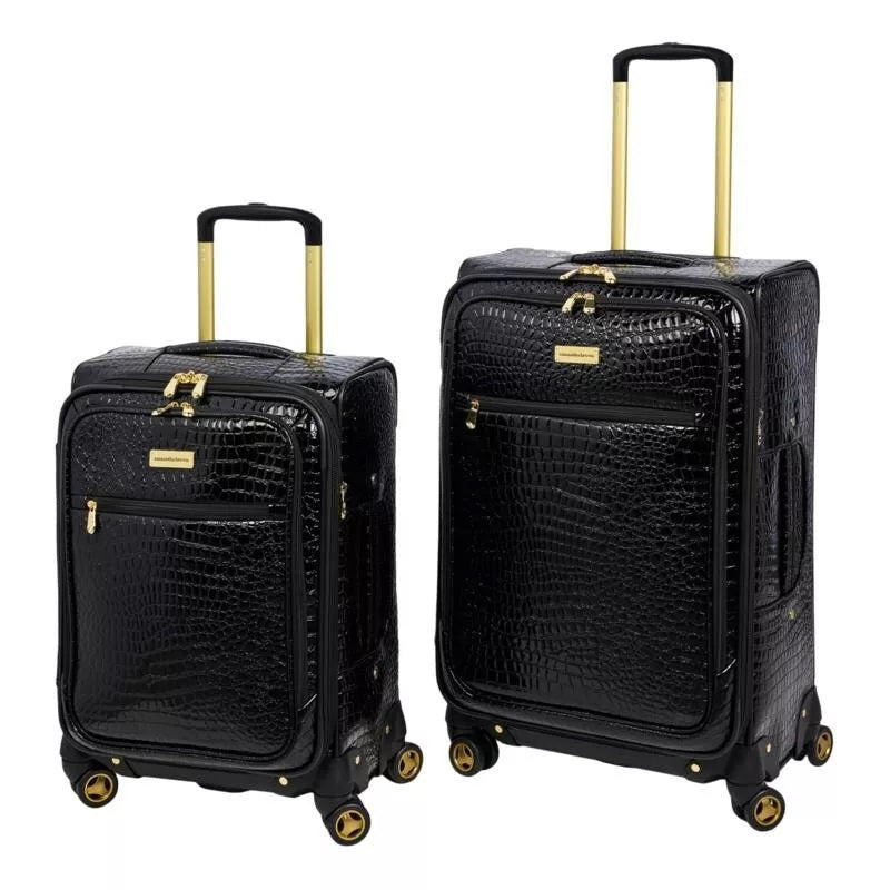 Samantha Brown 2-piece Summer Croco 22" Carry-On & 26" Spinner Set