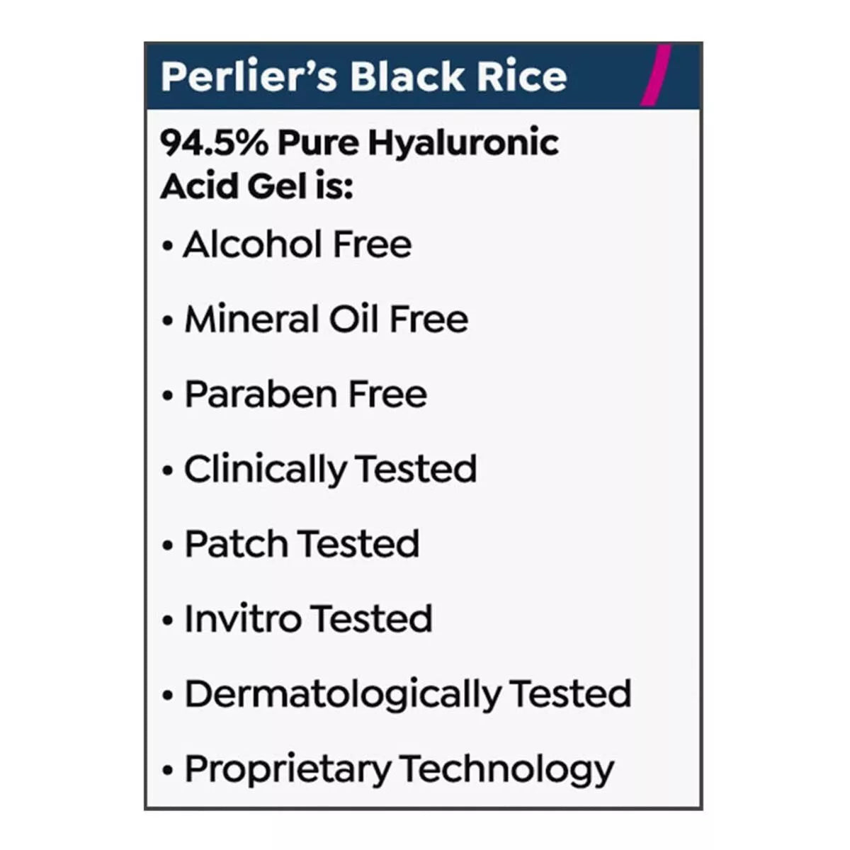 Perlier Megasize Black Rice Pure Hyaluronic Acid Gel 94.5% - 3.2 oz.