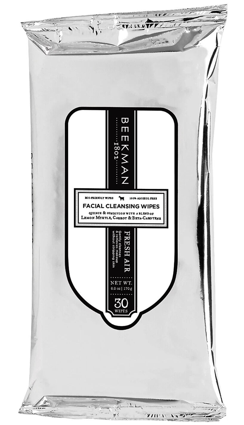 Beekman 1802 (1) Fresh Air 30 Facial Cleansing Wipes Eco Friendly Alcohol Free