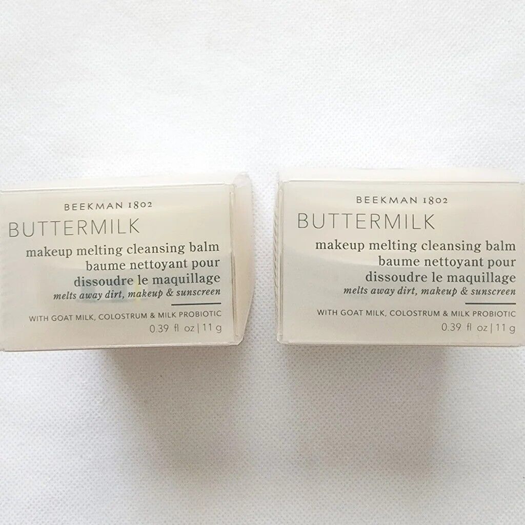 2 Beekman 1802 Buttermilk Makeup Melting Cleansing Balm 0.39 Oz Each Travel Size