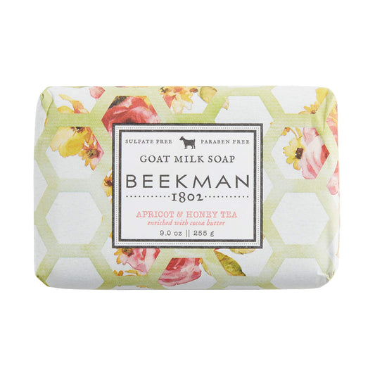 Beekman 1802 - Goat Milk Bar Soap - Apricot Honey Tea - Moisturizing Triple Milled Soap - Naturally Rich in Lactic Acid & Vitamins, Great for All Skin Types - Cruelty-Free Bodycare - 9 oz