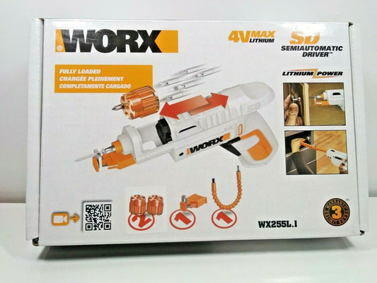 WORX WX255L.1 SD Cordless Screw Driver Screw Holder Flex Extension 12 Bits White