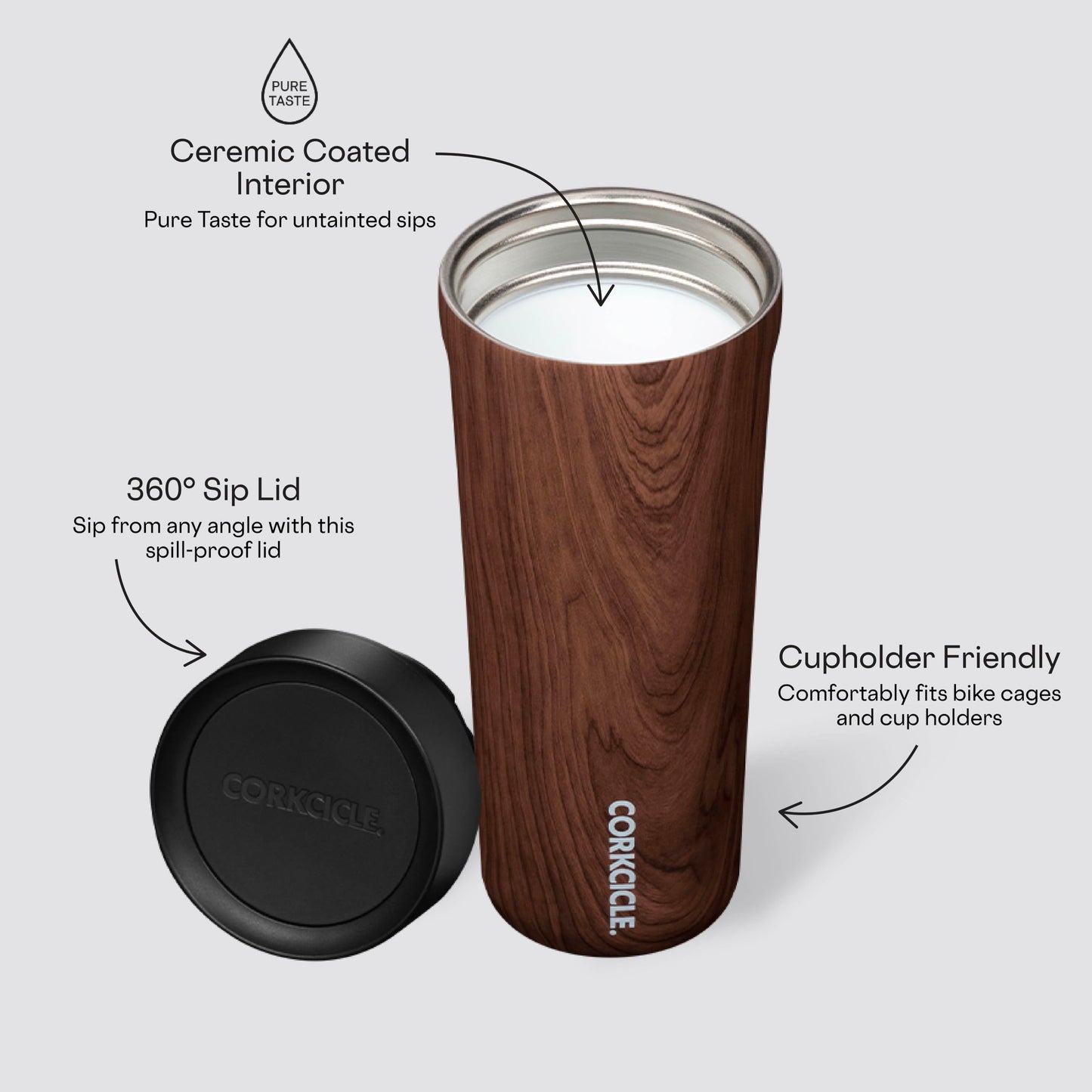 Corkcicle Commuter Cup Travel Mug with 360° Sip Lid