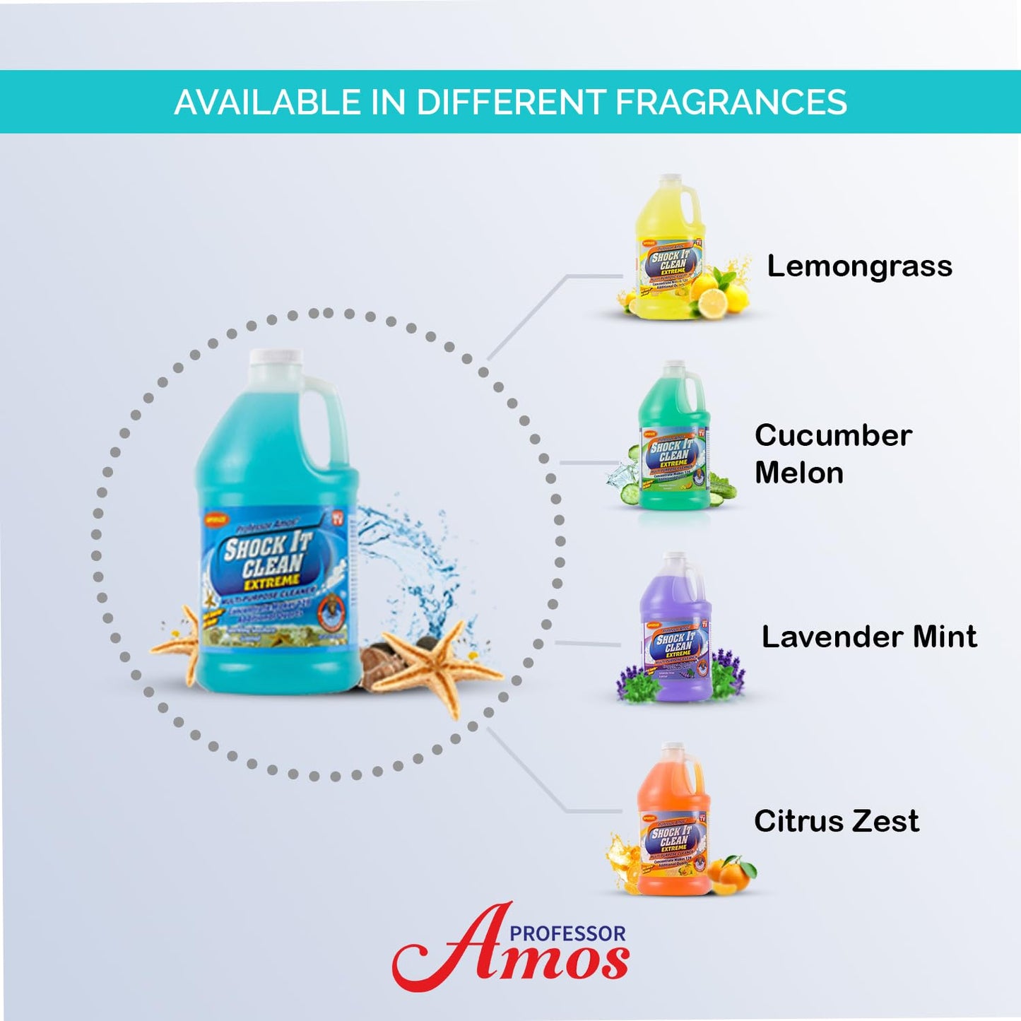 Professor Amos' Shock It Clean 64oz. All Purpose Concentrate Cleaner, Make 128 Bottles Sparkling Seashore
