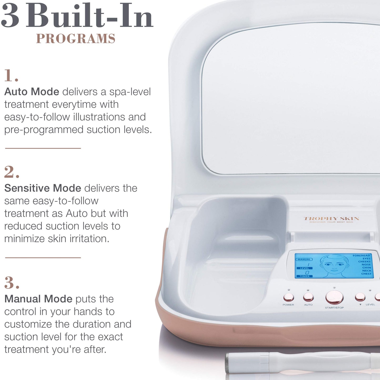Trophy Skin MicrodermMD - At Home Microdermabrasion Kit - Anti Aging and Acne Treatment - Contains Real Diamond and Pore Extractor Tips to Rejuvenate Skin and Reduce Acne Scars