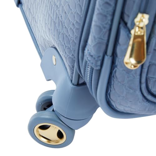 Samantha Brown 30" Exp Spinner luggage - Durable croco-embossed PVC - Bravo Blue -