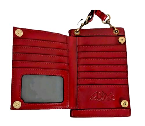Patricia Nash Chiavella Leather Phone Crossbody Wallet RFID Ruby Red