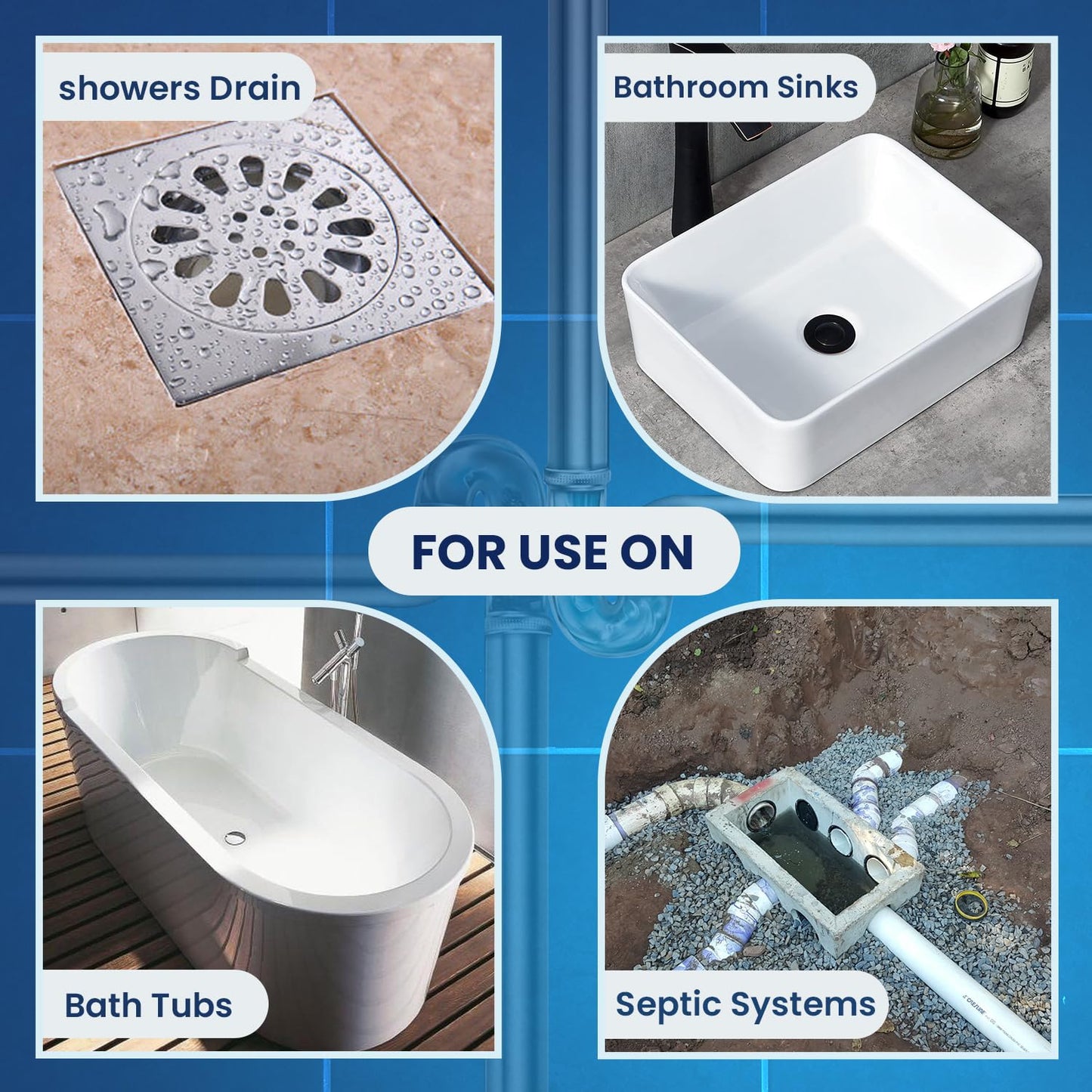 Professor Amos Super 7 Enzyme Drain Cleaner Monthly Maintenance for Kitchen & Bathroom Drains Natural Microbial Formula Garbage Disposal, Bathtub & Shower Cleaner