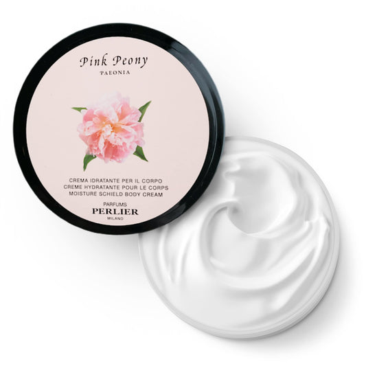 Perlier Pink Peony Body Cream - Moisturizing Non-Greasy Cream For Dry Skin - Formulated for Extra Hydration to Hands, Feet, Elbows, Legs, and Body 6.7 Oz