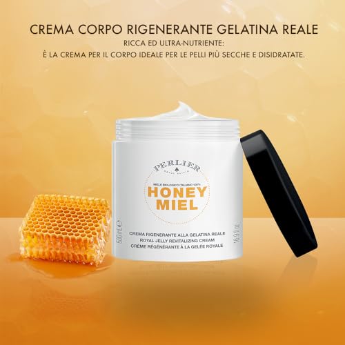 Perlier Regenerative Cream Honey 500 ml, Honey Miel Rojal Jelly Revitalizing Cream, italian import