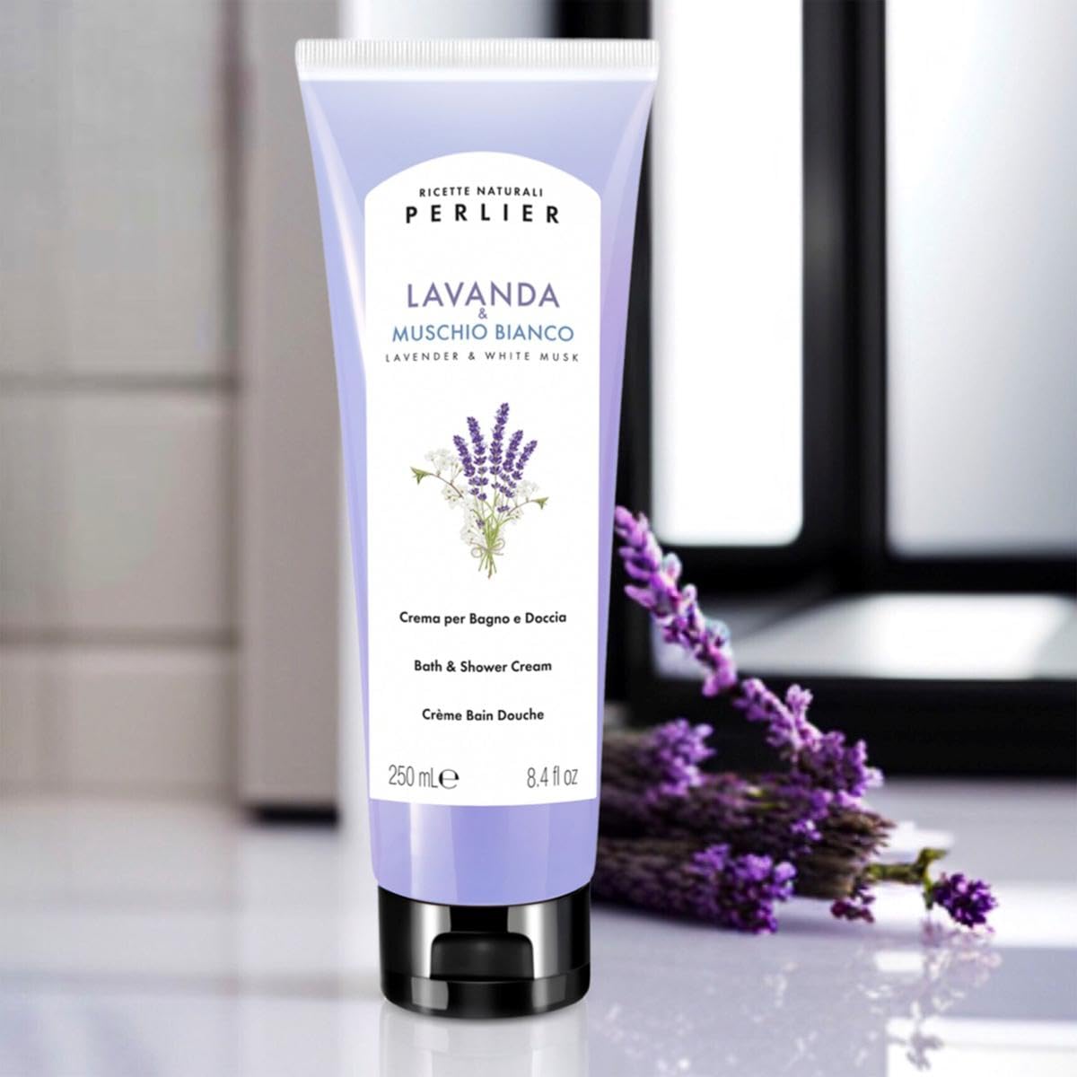 Perlier Bath and Shower Cream Lavender & White Musk 8.4 fl oz
