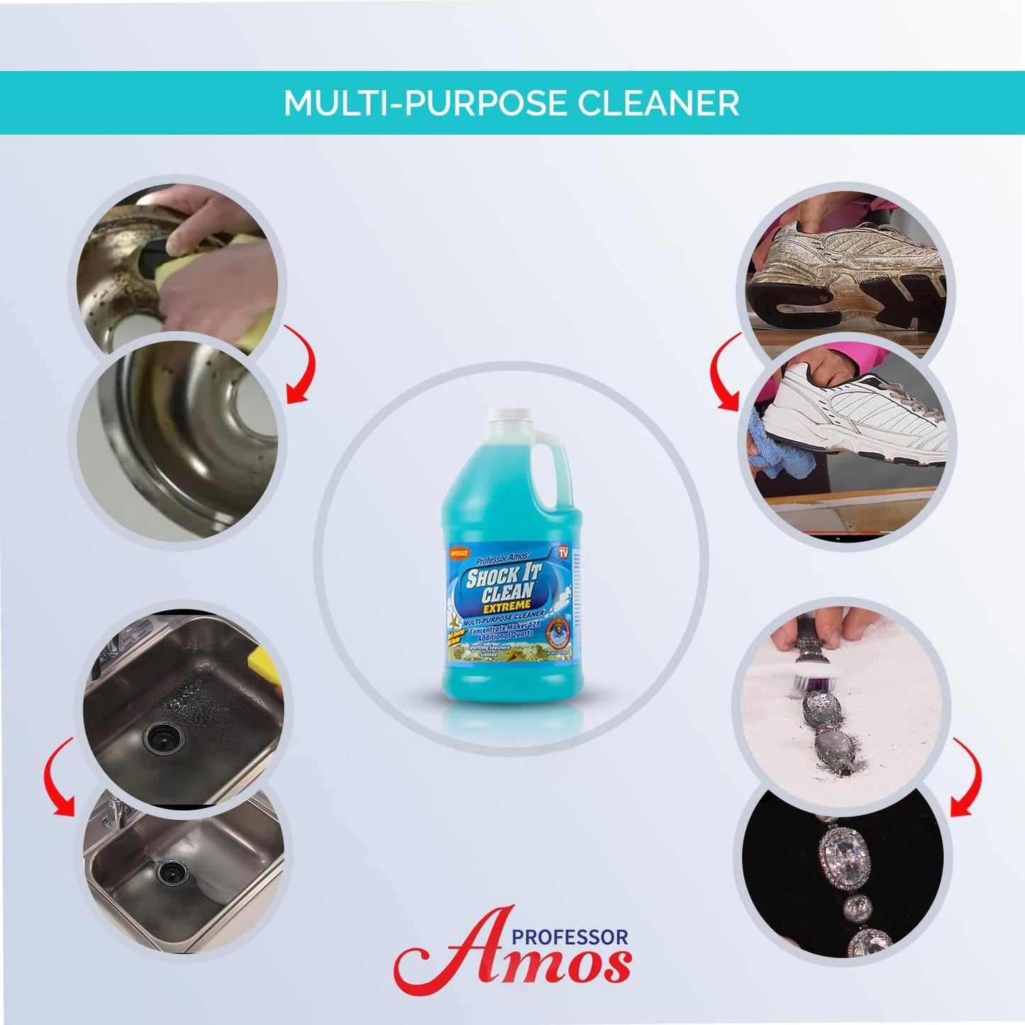 Professor Amos' Shock It Clean 64oz. All Purpose Concentrate Cleaner, Make 128 Bottles Sparkling Seashore