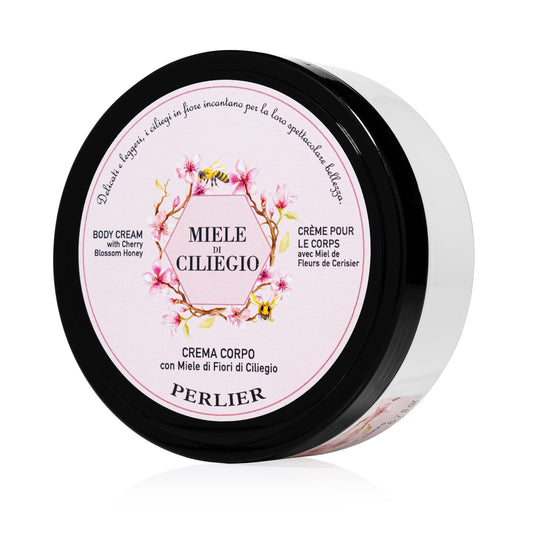 Perlier Cherry Blossom Honey Body Cream - Moisturizing Non-Greasy Cream For Dry Skin - Formulated for Extra Hydration 6.7 Oz