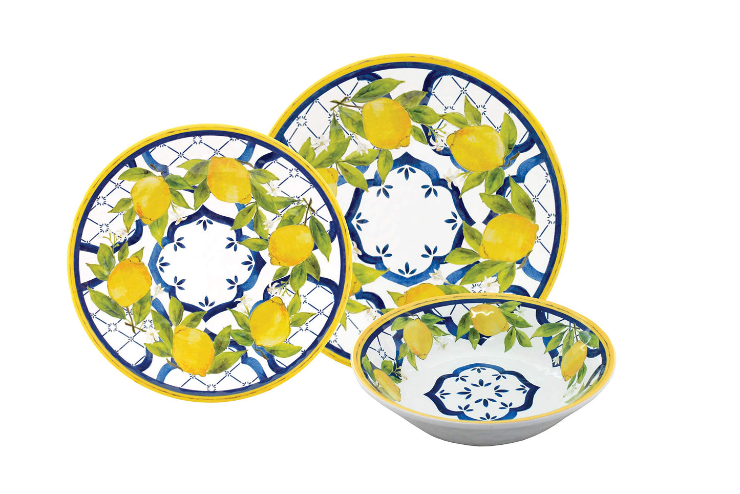 Le Cadeaux 12 Piece Luxury Melamine Dinnerware Set, Service for 4 (Palermo)