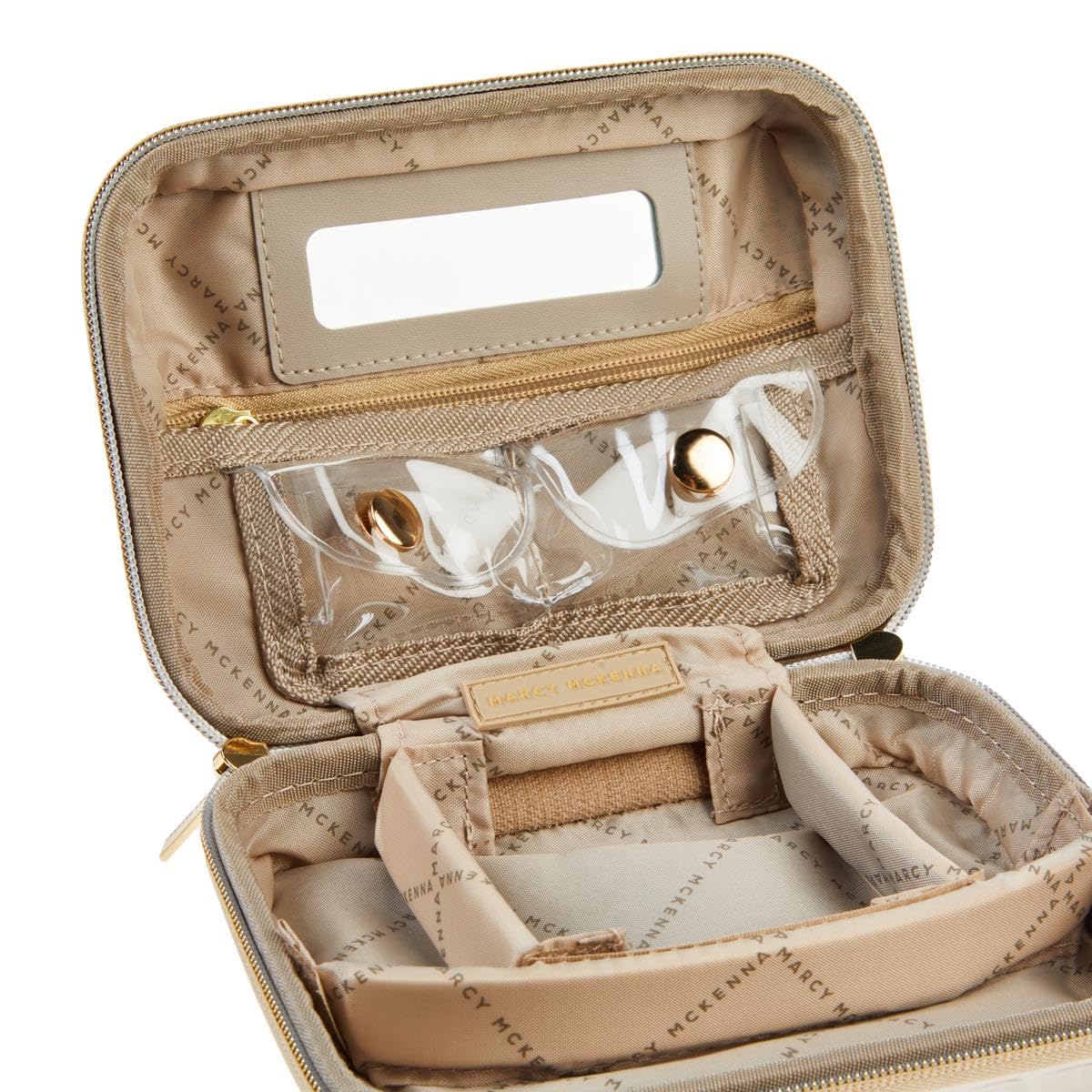 Marcy McKenna Makeup Case Bundle, 12L x 6.8W x 9.5H inches and Mini Case 7.5L x 5.5W x 2.6H inches, Black