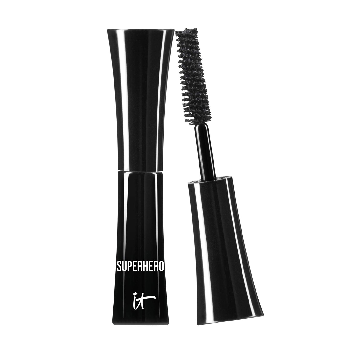 IT Cosmetics Superhero Mascara – Volumizing and Lengthening Black Mascara – Buildable Lash Volume with Collagen, Biotin & Peptides – Lifting & Curling Formula – Suitable for Sensitive Eyes