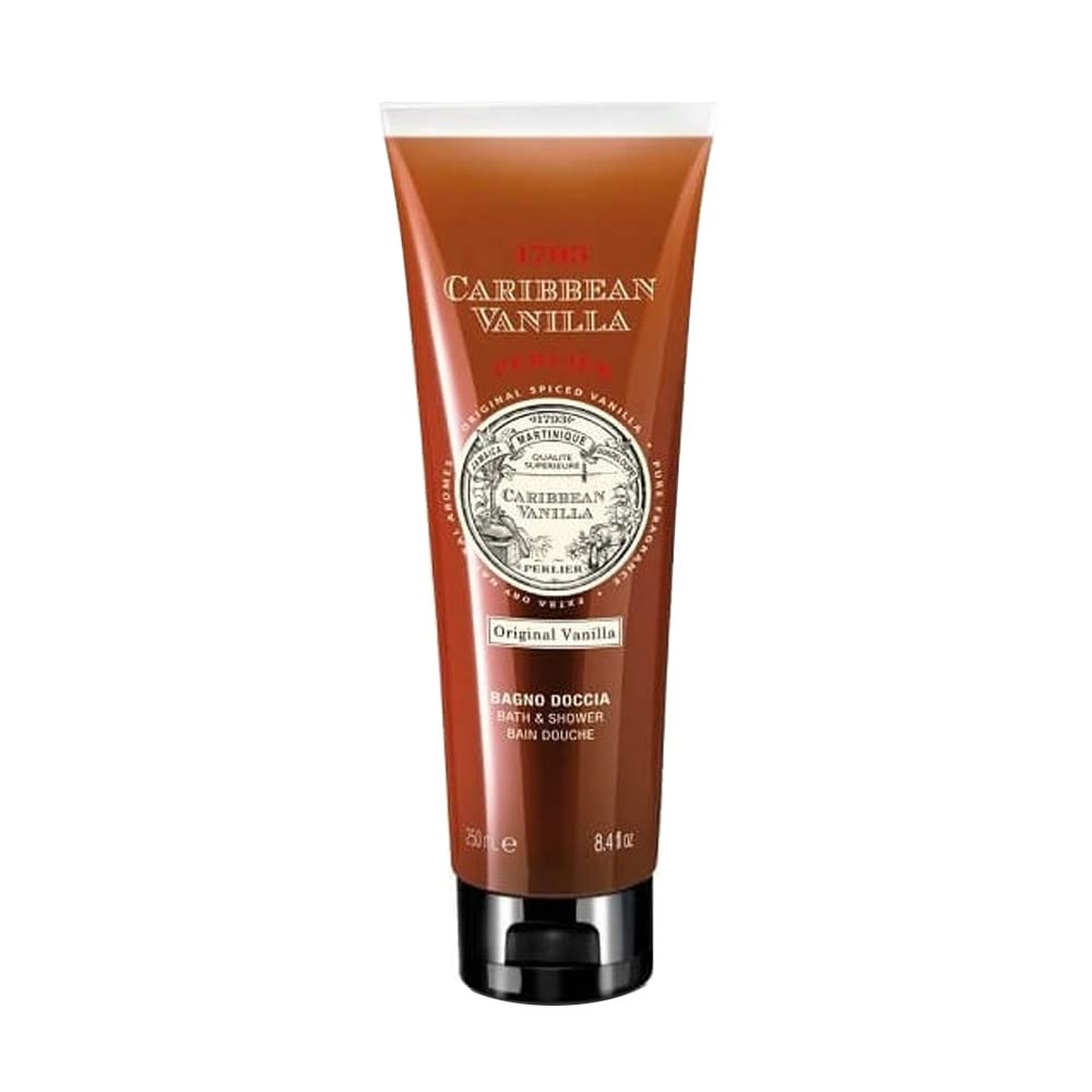 Perlier: "1783 Caribbean Vanilla" Bath & Shower, Original Vanilla Scent 8.4 Fluid Ounces (250mL) Bottle [ Italian Import ]