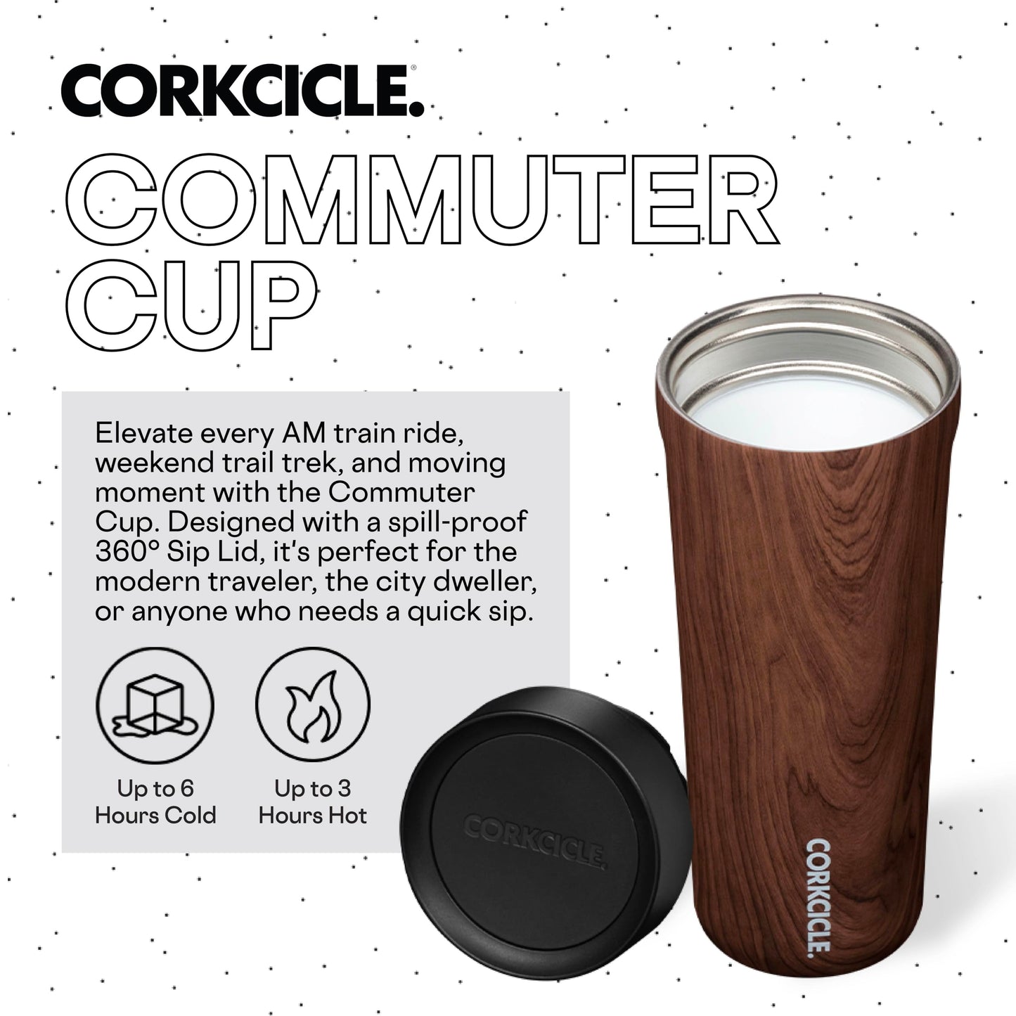 Corkcicle Commuter Cup Travel Mug with 360° Sip Lid