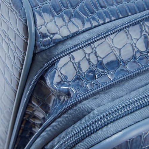 Samantha Brown 30" Exp Spinner luggage - Durable croco-embossed PVC - Bravo Blue -