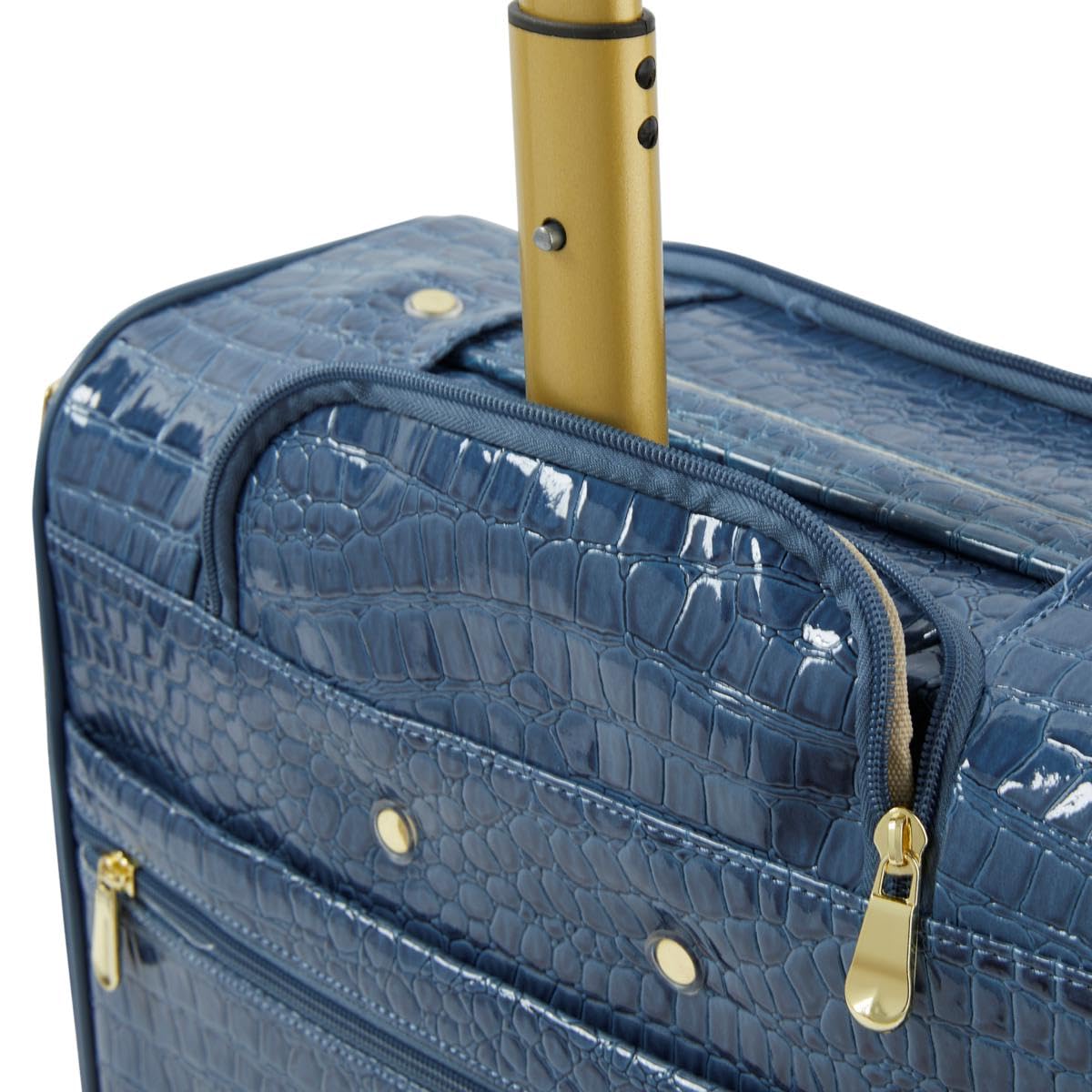 Samantha Brown 15" Underseater with Accessories - Durable croco-embossed PVC (Black)
