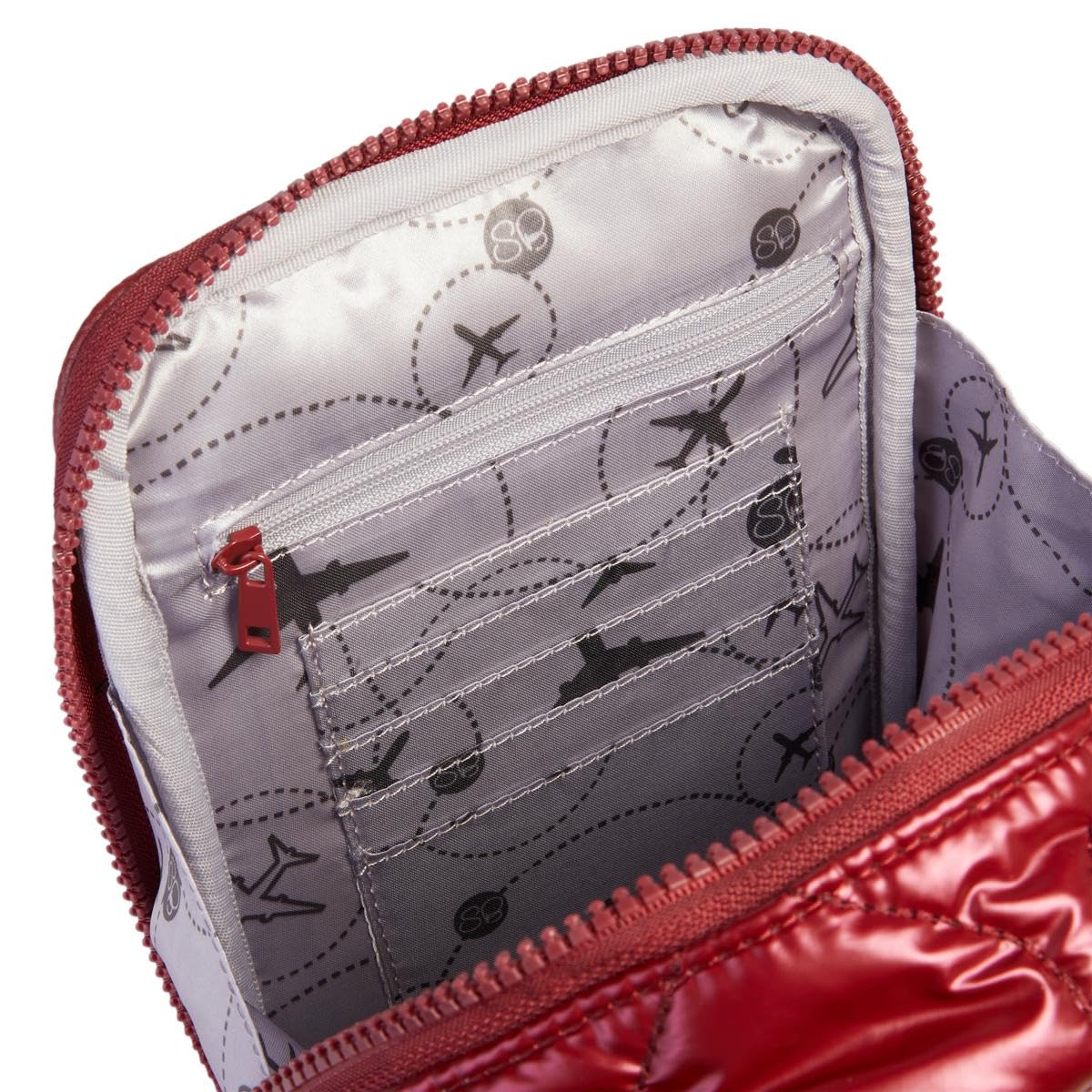 Samantha Brown To-Go Crossbody with Built-in RFID Wallet, Burgundy
