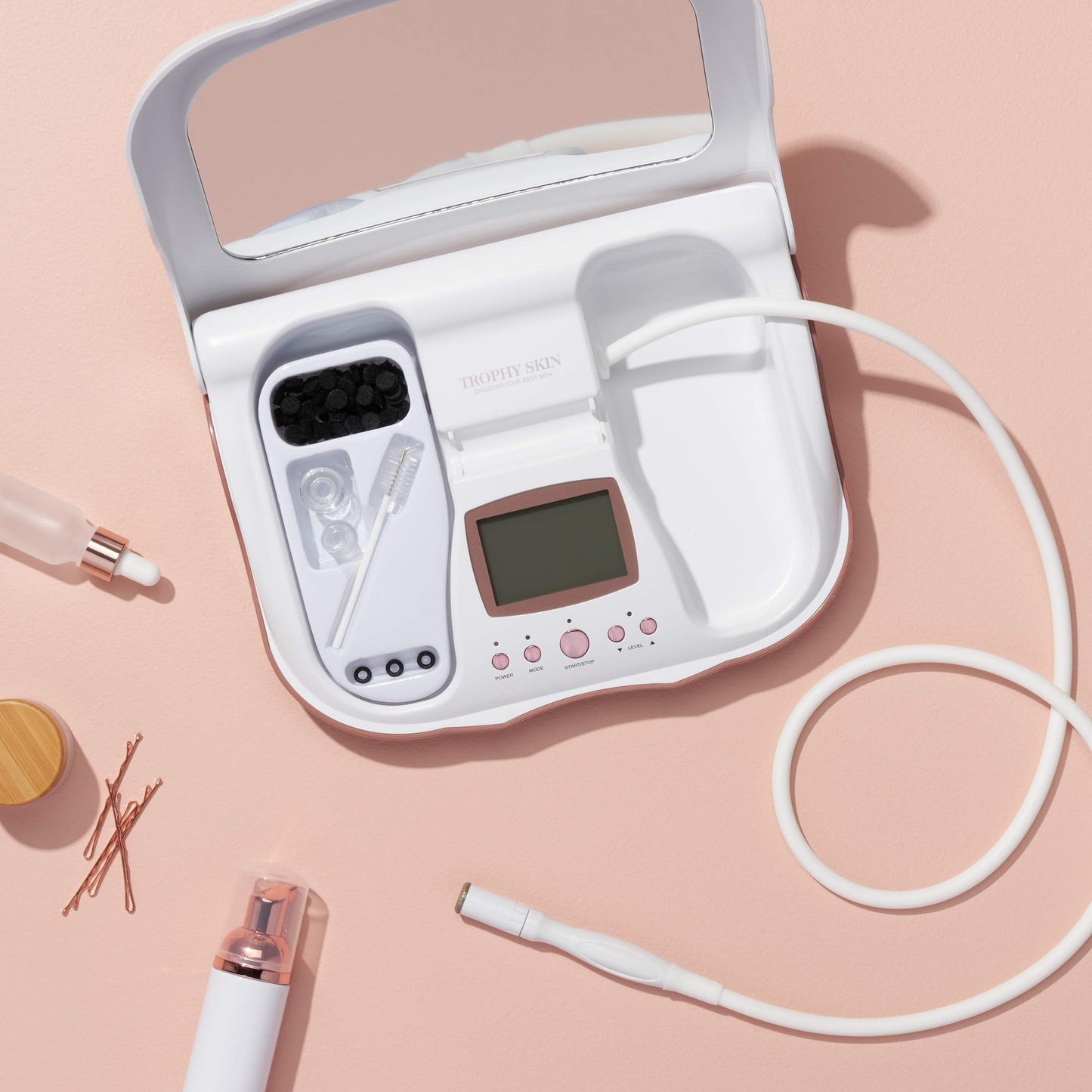Trophy Skin MicrodermMD - At Home Microdermabrasion Kit - Anti Aging and Acne Treatment - Contains Real Diamond and Pore Extractor Tips to Rejuvenate Skin and Reduce Acne Scars