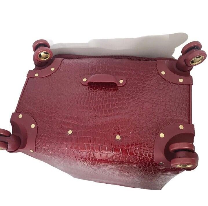 Samantha Brown 26" Exp Spinner luggage - Durable croco-embossed PVC - Burgundy -