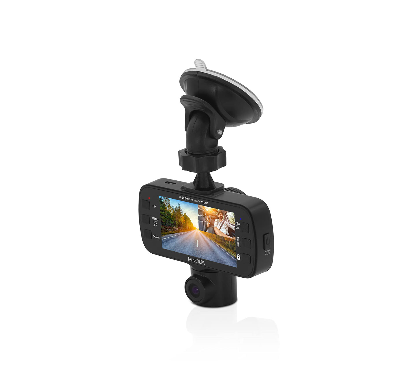 Minolta MNCD355X 2-Channel 1080p Car Camcorder w/2.7" LCD & Interior Camera