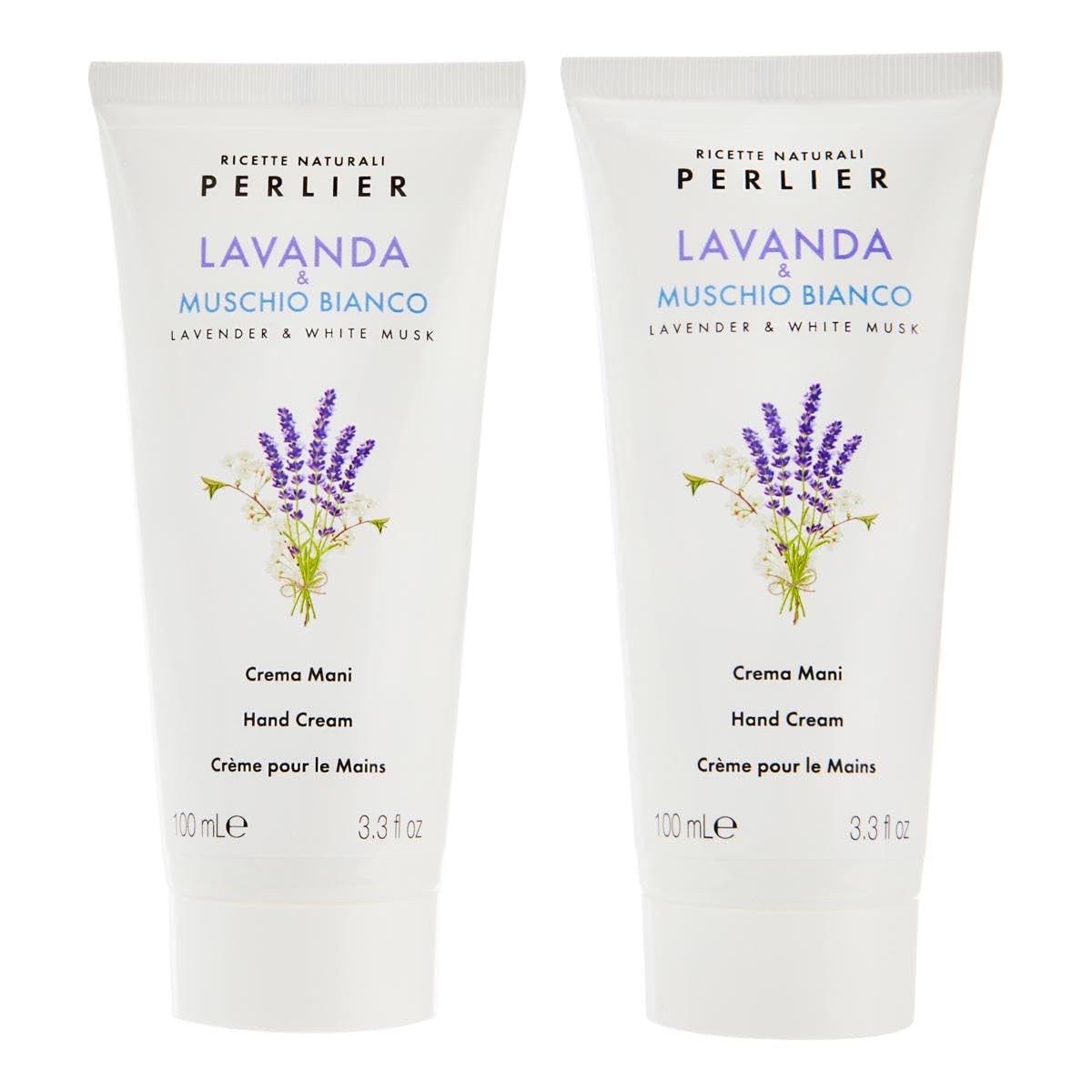 Perlier Lavender & White Musk Hand Cream, 3.3 fl oz, Set of 2
