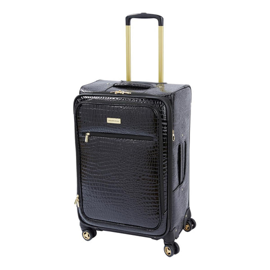 Samantha Brown 30" Exp Spinner luggage - Durable croco-embossed PVC - Black -