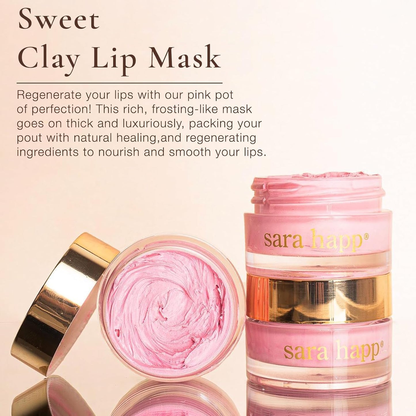 sara happ The Sweet Clay Lip Mask: Healing Bentonite Clay, Shea Butter, Soothing Natural Oils, Regenerate Lips, 0.47 oz