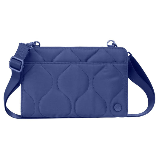 Samantha Brown To-Go RFID Blocking Quilted Travel Wallet Crossbody, Navy Blue