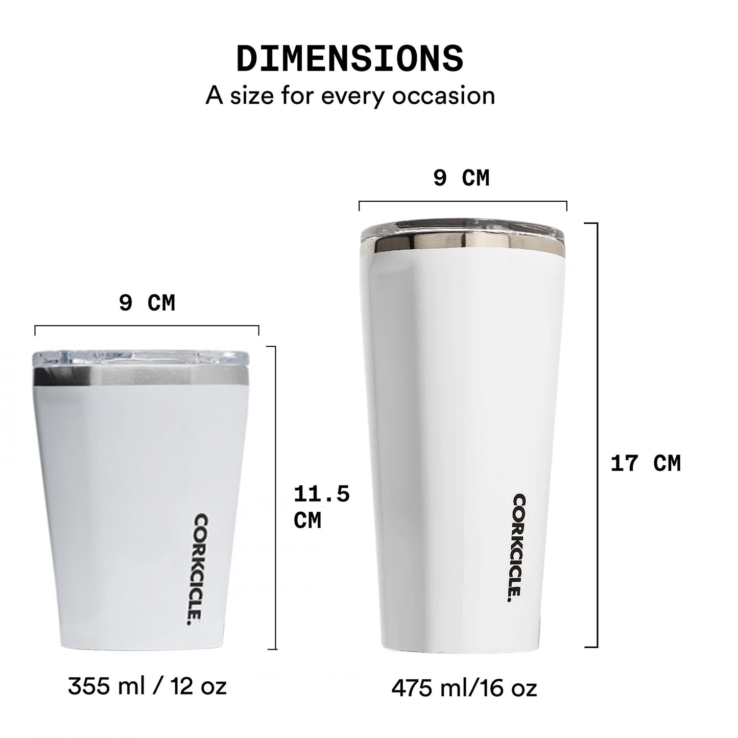 Corkcicle Tumbler Insulated Stainless Steel Bottle/Thermos, 16 oz, Brushed Copper