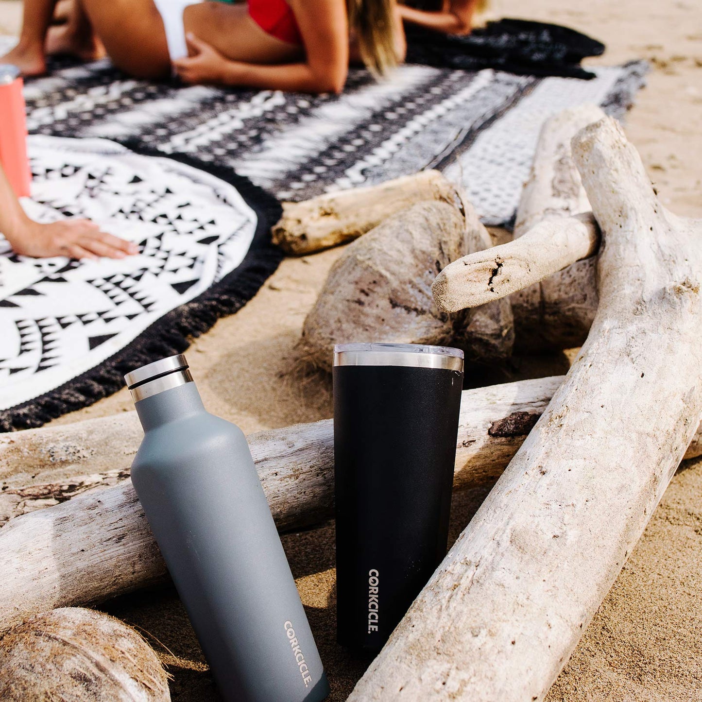 Corkcicle Canteen - Water Bottle and Thermos - Keeps Beverages Cold for Over 25, Hot for Over 12 Hours - Triple Insulated with Shatterproof Stainless Steel Construction - Matte Black - 16 oz.