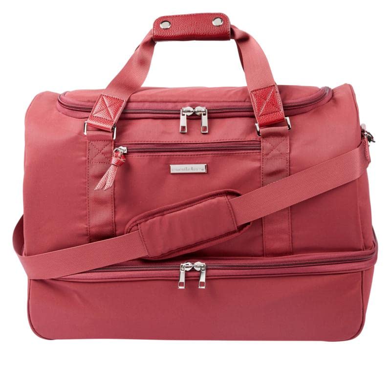 Samantha Brown To-Go Zipper Compartment Weekender - Burgundy