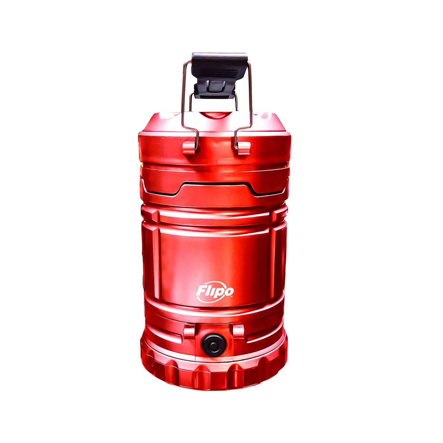 Slide-N-Glo 3-IN-1 Collapsible LED Lamp, Flashlight and Realistic Flickering Flame Effect Lantern - For Indoor Use To Outdoor Camping - Survival Kit for Emergency (Hurricane) (Red)