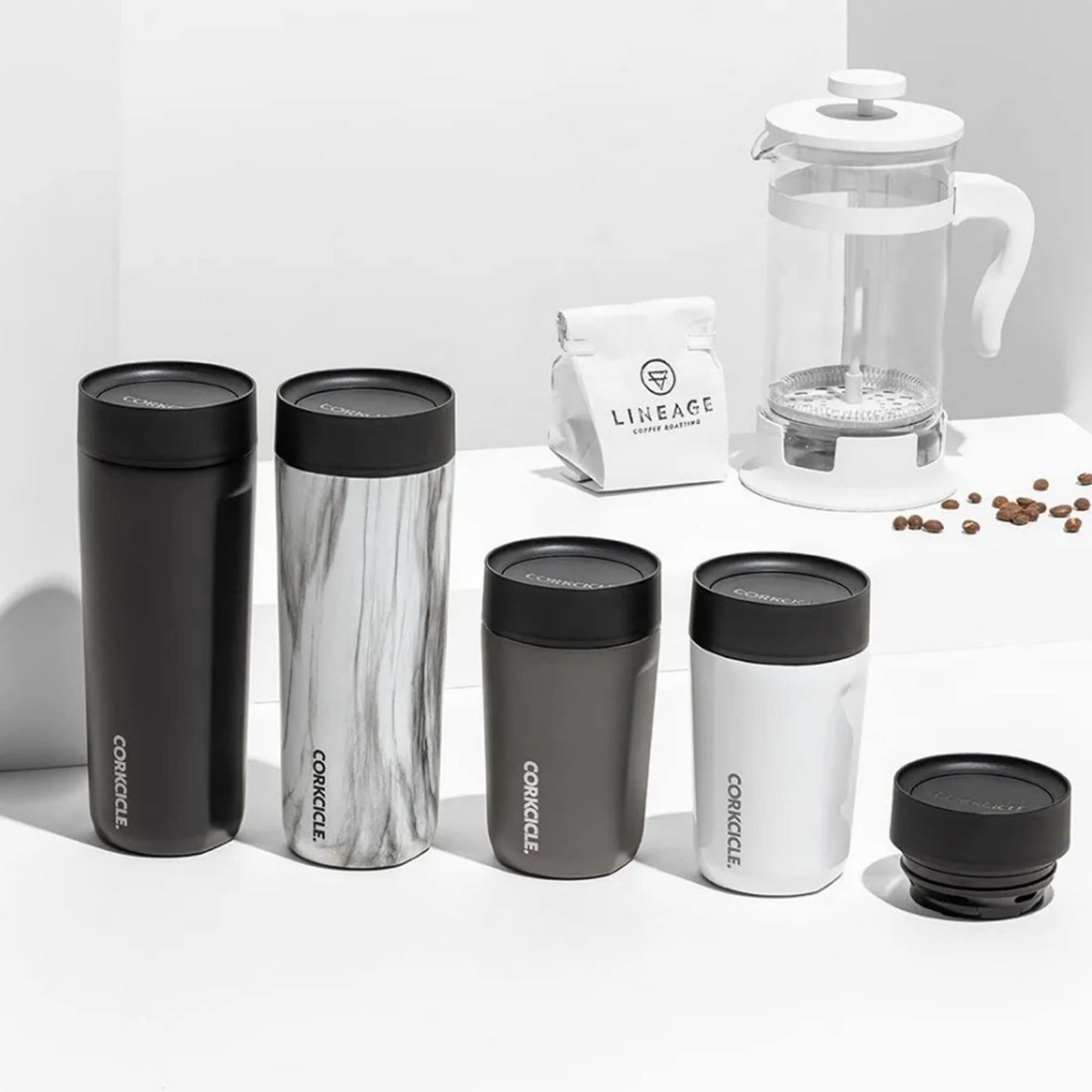 Corkcicle Commuter Cup Insulated Stainless Steel Spill Proof Travel Coffee Mug Keeps Beverages Cold for 9 Hours and Hot for 3 Hours