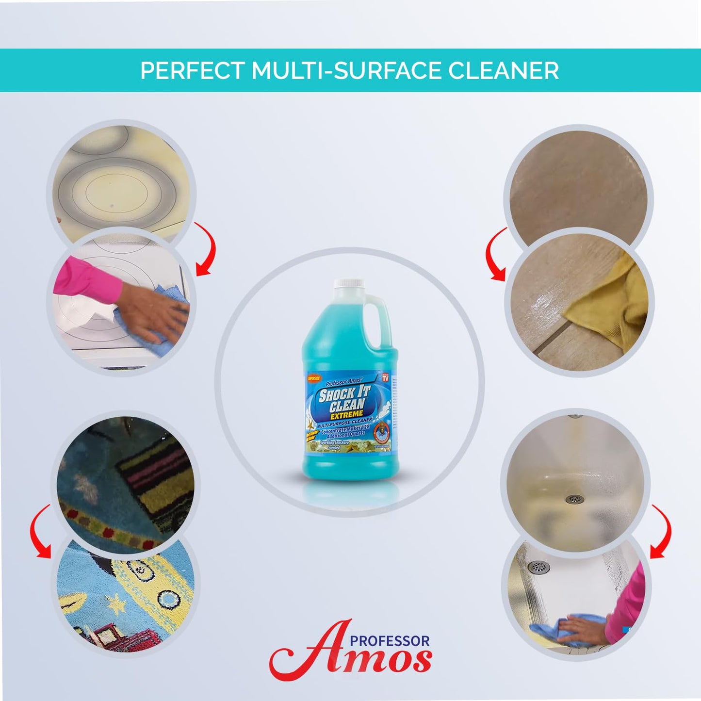 Professor Amos' Shock It Clean 64oz. All Purpose Concentrate Cleaner, Make 128 Bottles Sparkling Seashore