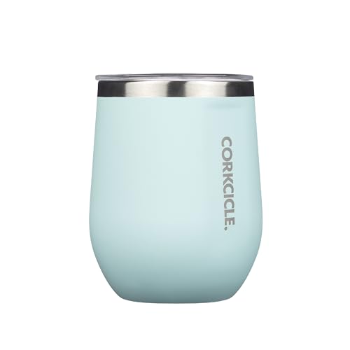Corkcicle Stemless Insulated Wine Glass Tumbler, 12 oz – Stainless Steel Stemless Wine Glass Keeps Beverages Cold for 6 Hrs, Hot for 3 Hrs