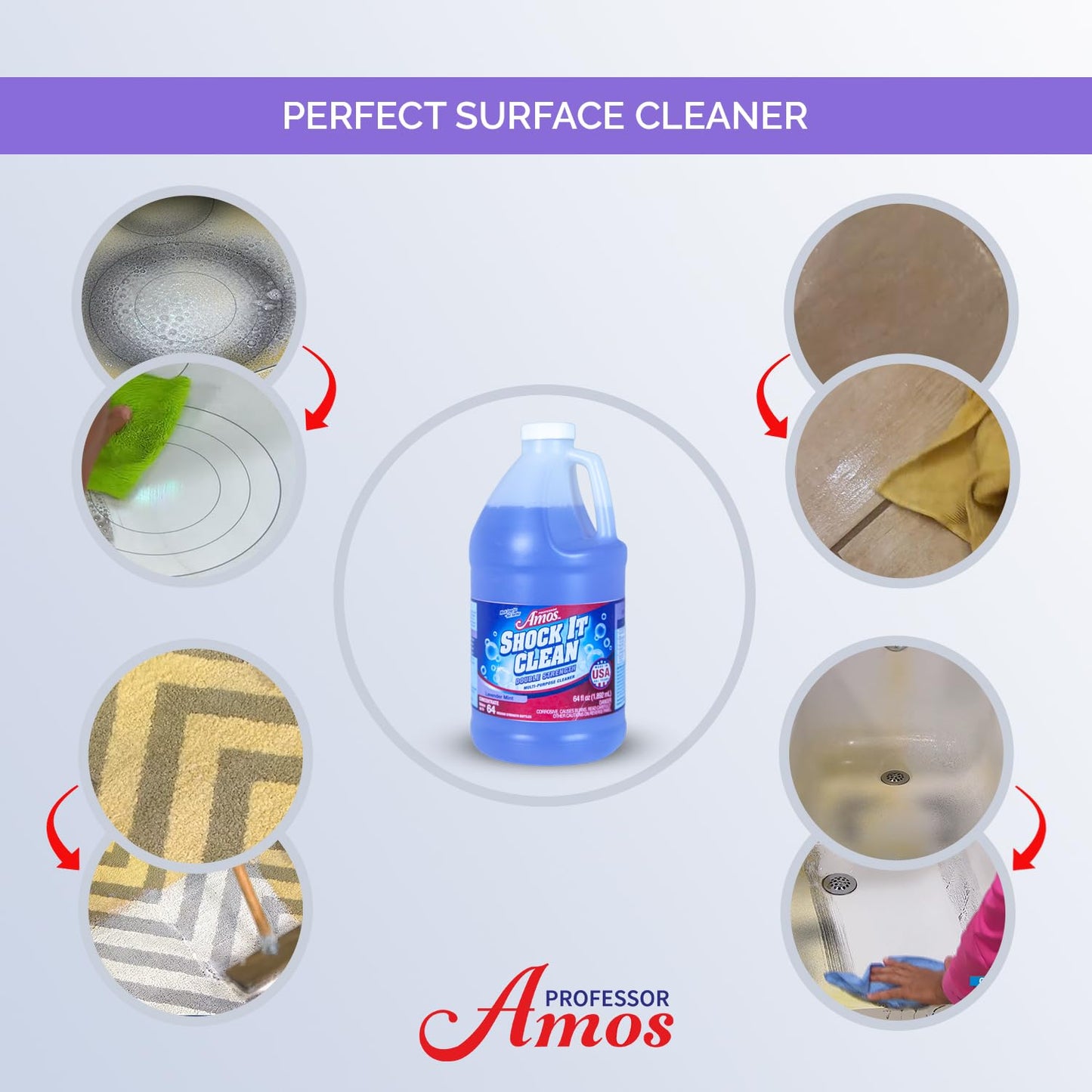 Professor Amos' Shock It Clean Extreme All Purpose Concentrate Cleaner, Make 128 Bottles 64 Oz