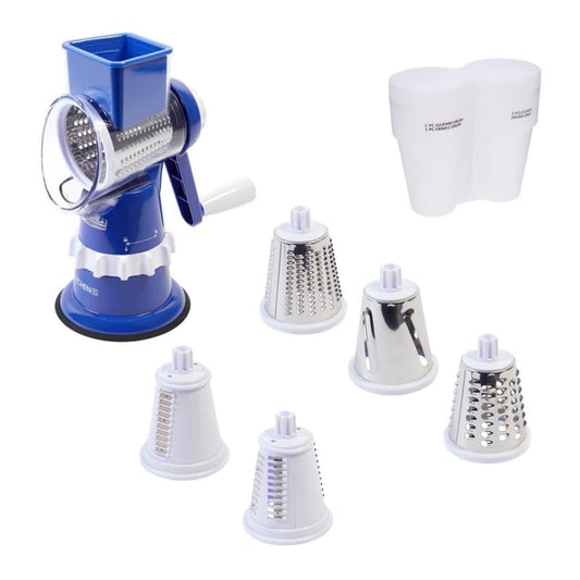 Kitchen HQ Speed Drum Grater, 5 Drums for Slicing, Grating, Crinkle Cut, Julienne, Shredding