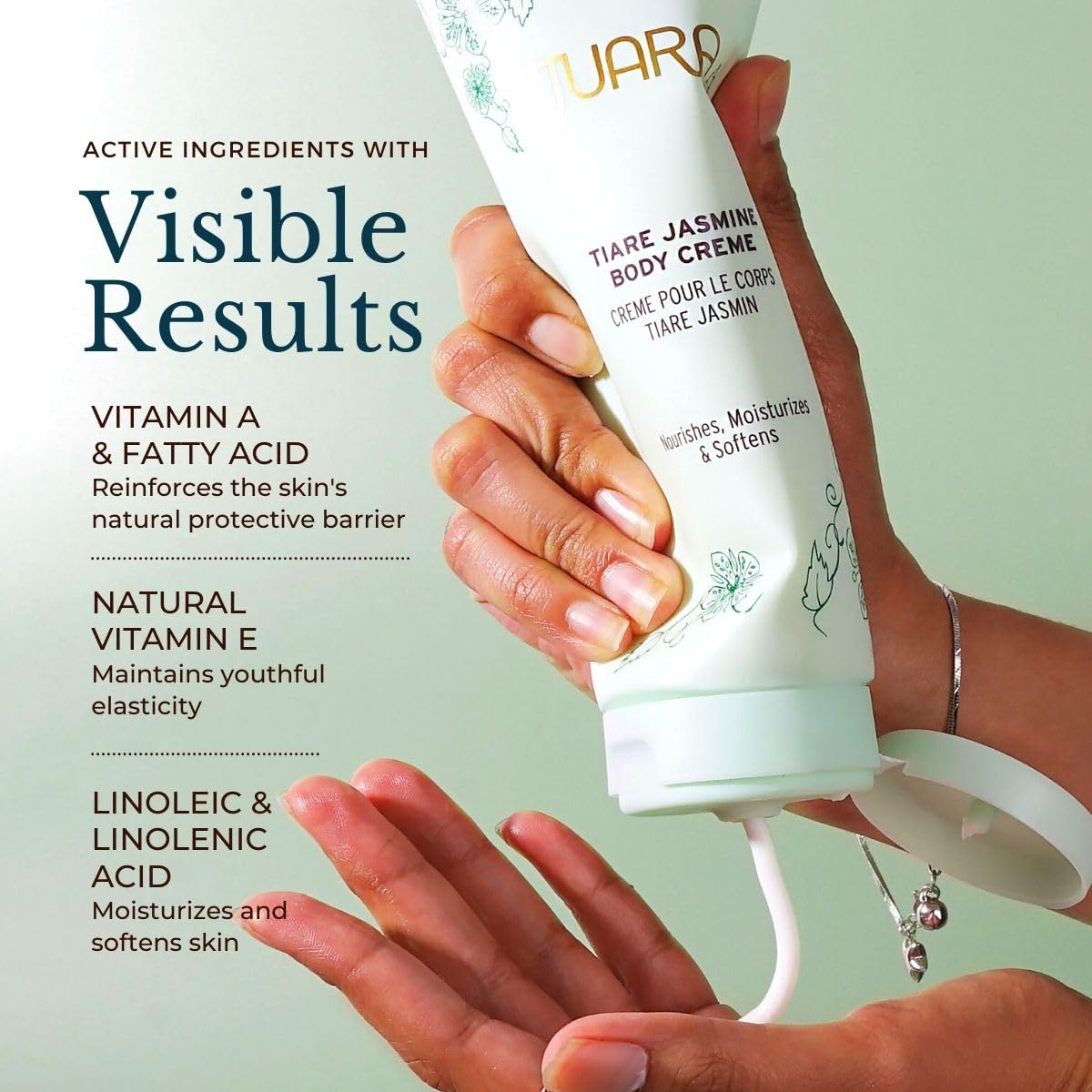 Juara - Tiare Jasmine Body Creme | Moisturizing Lotion | Dry Skin Hydration | Skin, Hands and Feet Cream | Soothing Skincare Balm | Cruelty Free, Paraben, Sulfate Free, Vegetarian | 8 oz