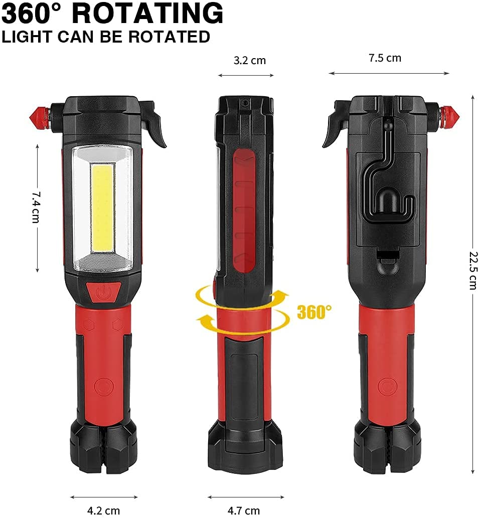 Bell+Howell Torch Light & Emergency Tool 8 in 1 Worklight Flashlight-Water Shock Resistance-As Seen On TV 180 Lumen